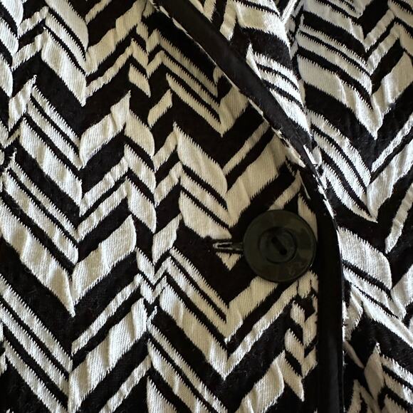 CHICOS | Womens Textured Chevron Blazer $159 Size Large One Button Mixed Media - Picture 11 of 14